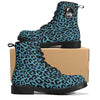 Men's Blue Leopard Combat Boots