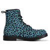 Men's Blue Leopard Combat Boots