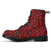 Men's Red Leopard Combat Boots