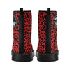 Men's Red Leopard Combat Boots