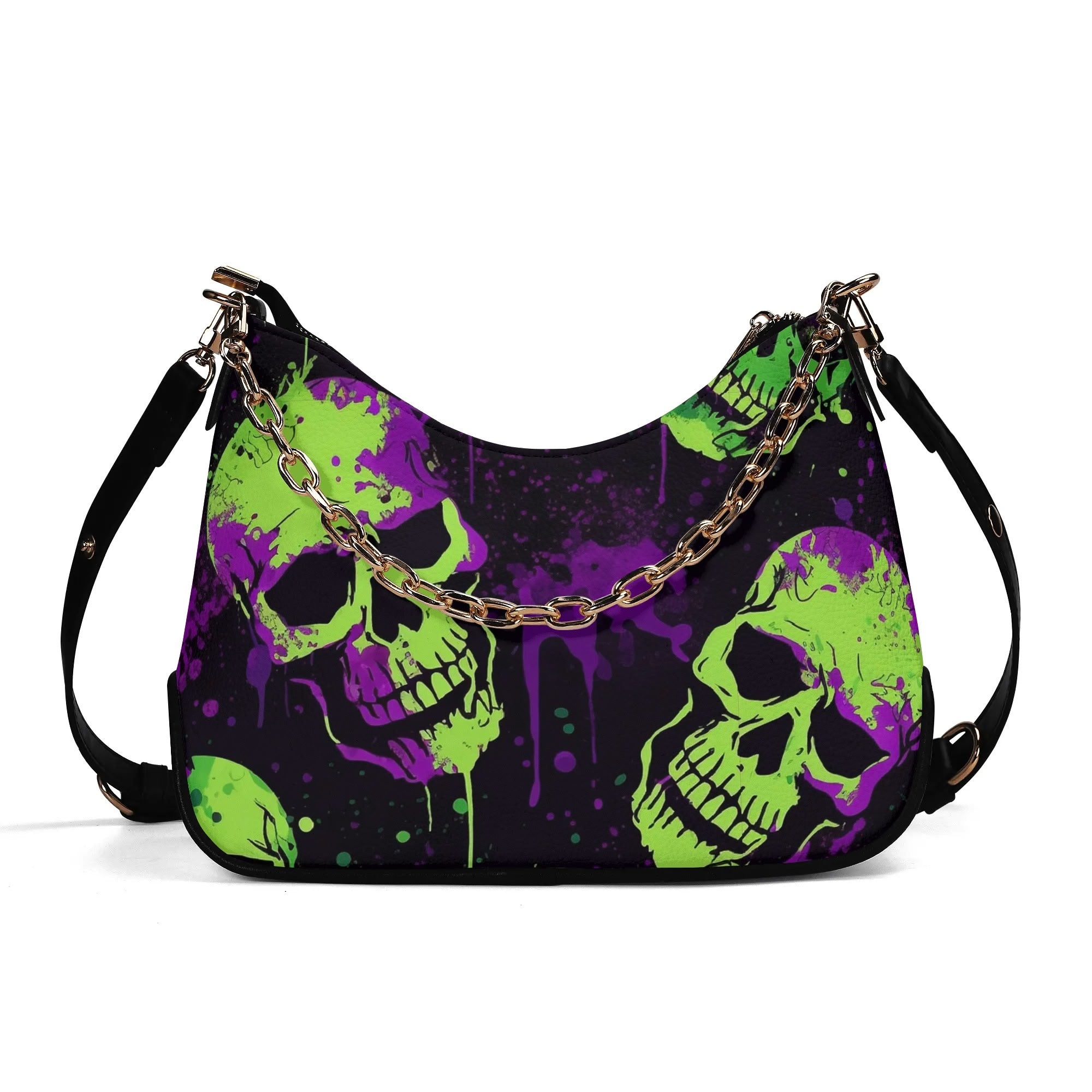 Punkadelic Rot PU Cross-body Bag With Chain Decoration