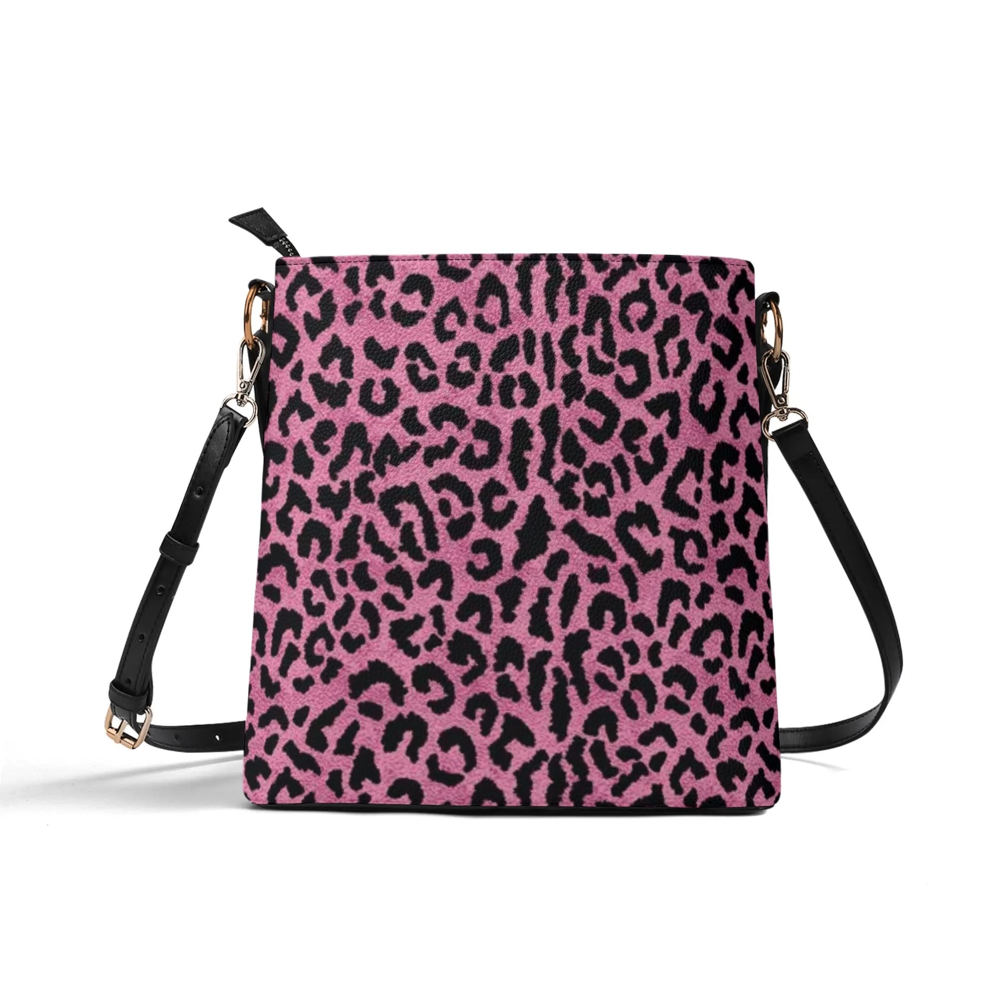 Punk You Pink Leopard PU Bucket Shoulder Bag