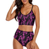 Purple Tie Dye And Barbed Wire Bikini Swimwear