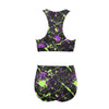 Splattered Paint Logo Crop Top Bikini Set (S21)