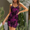 Purple Skulls and Stripes Slim Fit Sexy Sling Dress