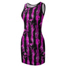 Purple Skulls And Stripes V.2 Slim Fit Sleeveless Tank Dress