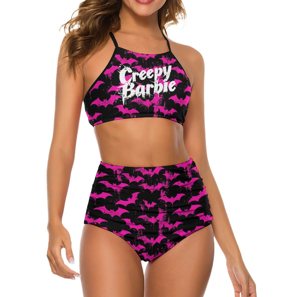 ''Creepy Barbie'' Suspender Two Piece Bikini Swimsuit