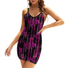 Purple Skulls and Stripes Slim Fit Sexy Sling Dress