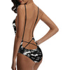 Hawaiian Goth Sexy Lacing Backless One-Piece Swimsuit