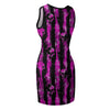 Purple Skulls And Stripes V.2 Slim Fit Sleeveless Tank Dress