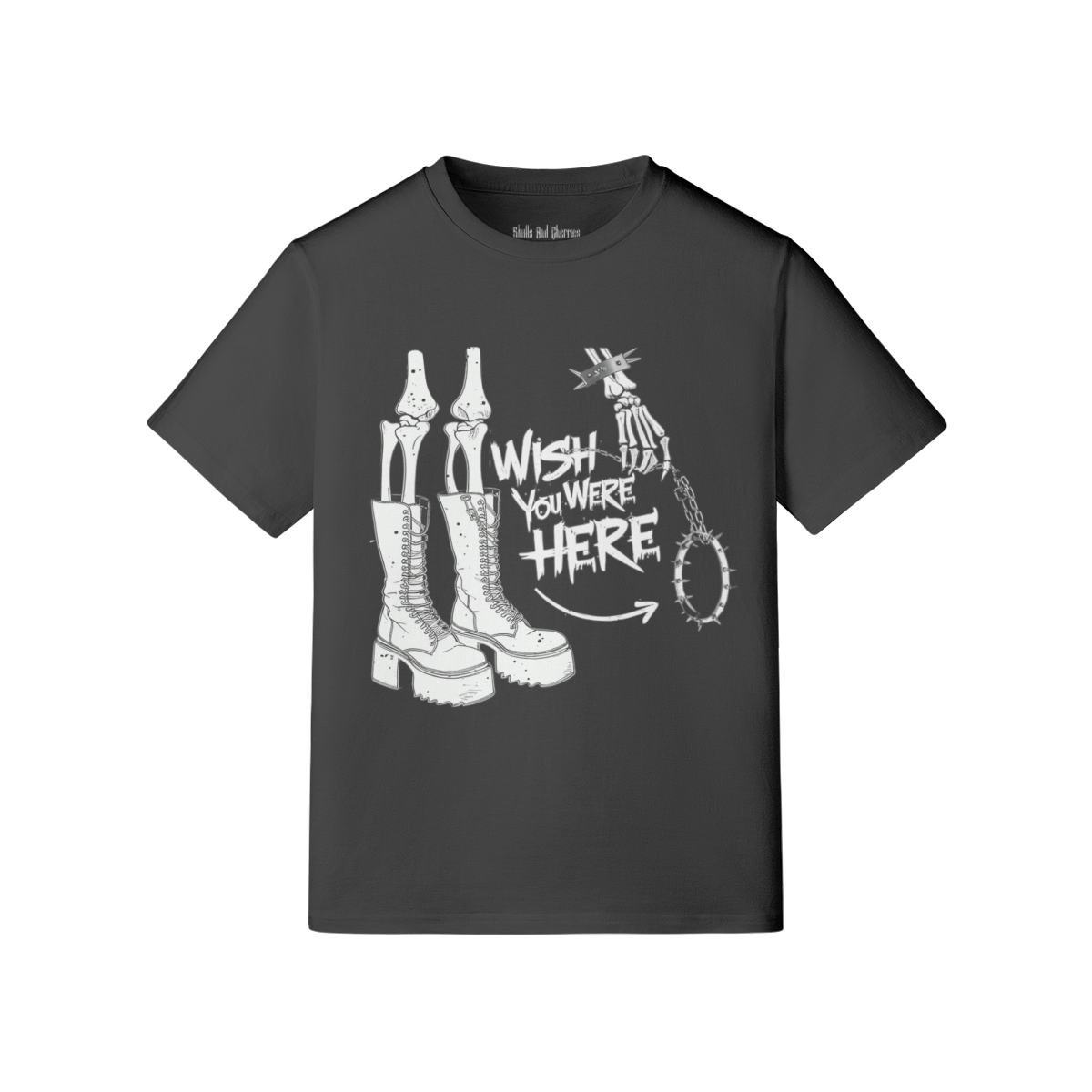 ''Wish You Were Here'' Basic Black Tshirt