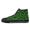 Green Leopard Animal Print Men's Psychobilly High Top Shoes