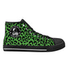 Green Leopard Animal Print Men's Psychobilly High Top Shoes