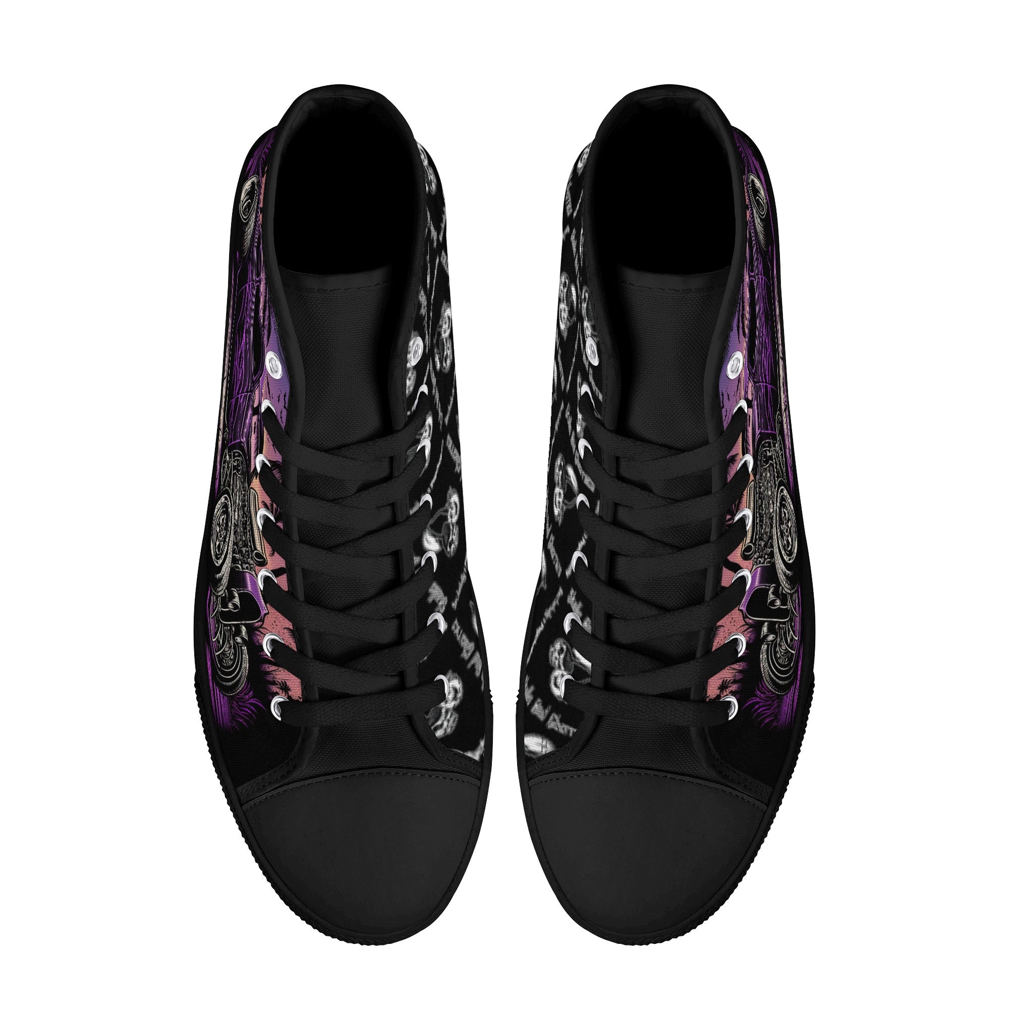 Purple Hot Rod Men's Psychobilly High Top Shoes