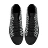 White  Leopard Animal Print Men's Psychobilly High Top Shoes