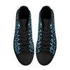 Blue Leopard Animal Print Men's Psychobilly High Top Shoes