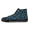 Blue Leopard Animal Print Men's Psychobilly High Top Shoes