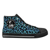 Blue Leopard Animal Print Men's Psychobilly High Top Shoes