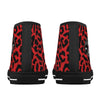 Red  Leopard Animal Print Men's Psychobilly High Top Shoes