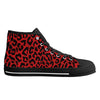 Red  Leopard Animal Print Men's Psychobilly High Top Shoes