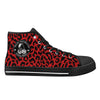 Red  Leopard Animal Print Men's Psychobilly High Top Shoes