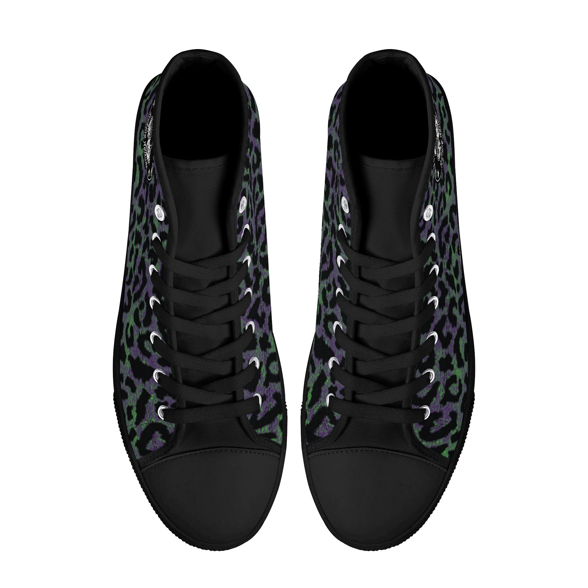 Psycho Leopard Animal Print Men's Psychobilly High Top Shoes