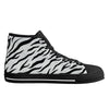 White Zebra Animal Print Men's Psychobilly High Top Shoes