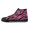 Pink Zebra Animal Print Men's Psychobilly High Top Shoes