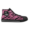 Pink Zebra Animal Print Men's Psychobilly High Top Shoes