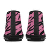 Pink Zebra Animal Print Men's Psychobilly High Top Shoes