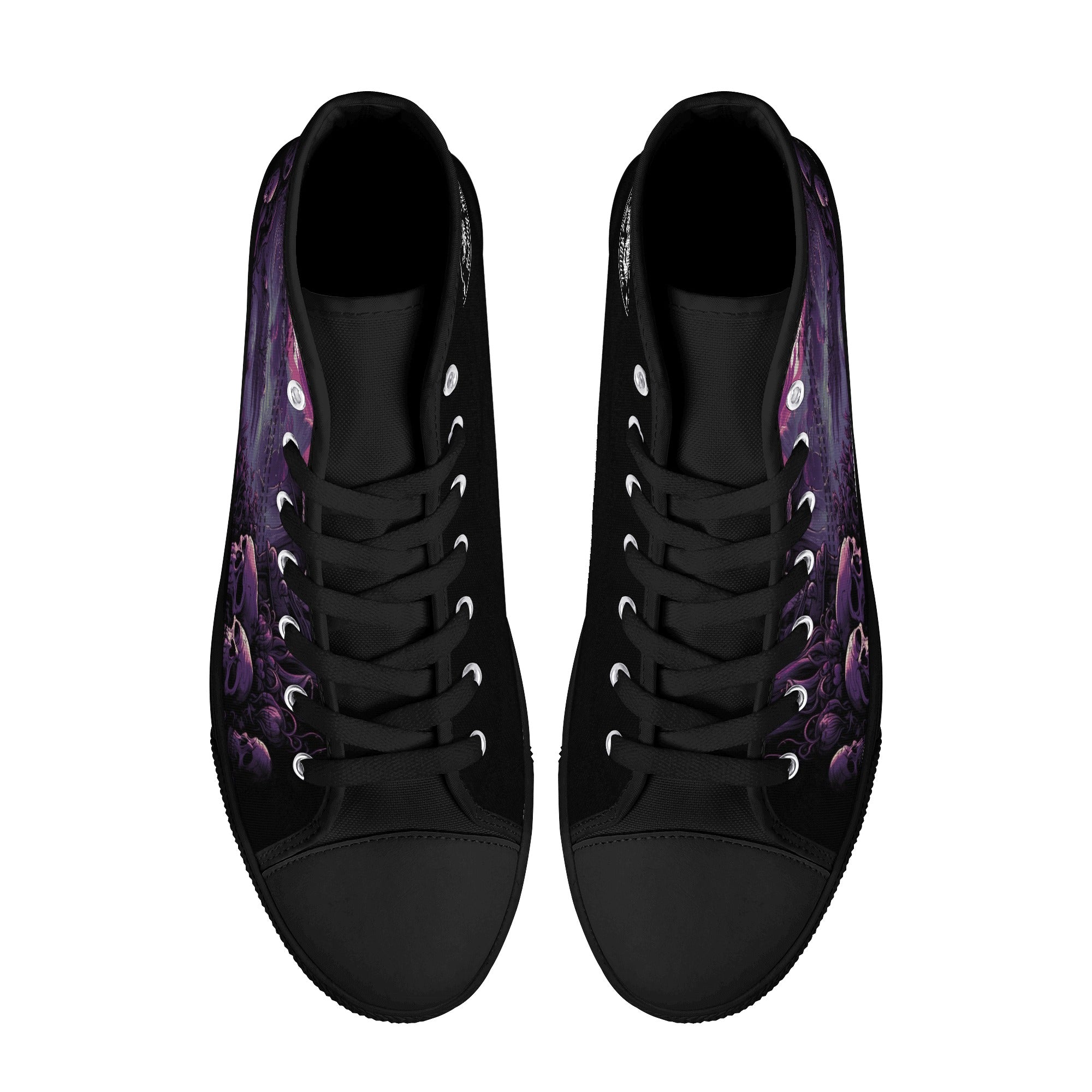 Haunted Purple Scene with  Skulls Women's Psychobilly High Top shoes