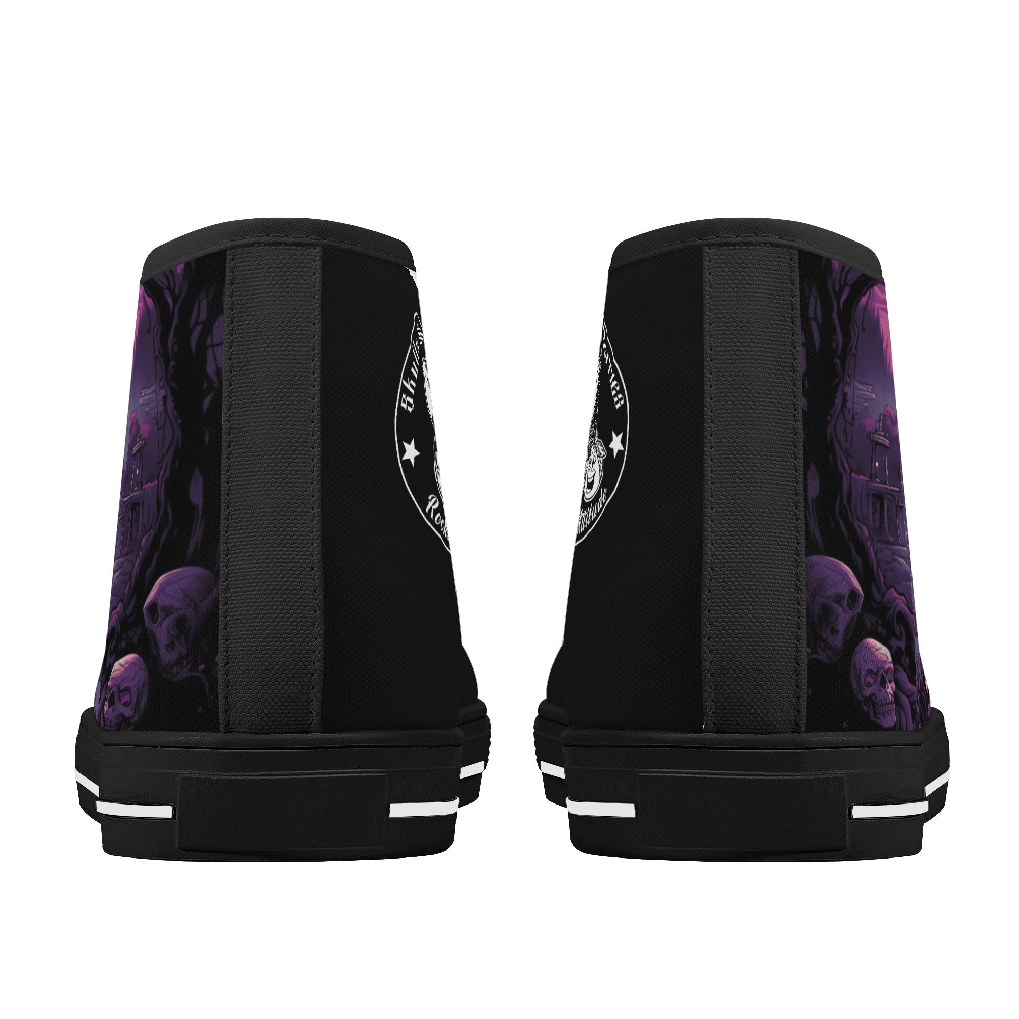 Haunted Purple Scene with  Skulls Women's Psychobilly High Top shoes