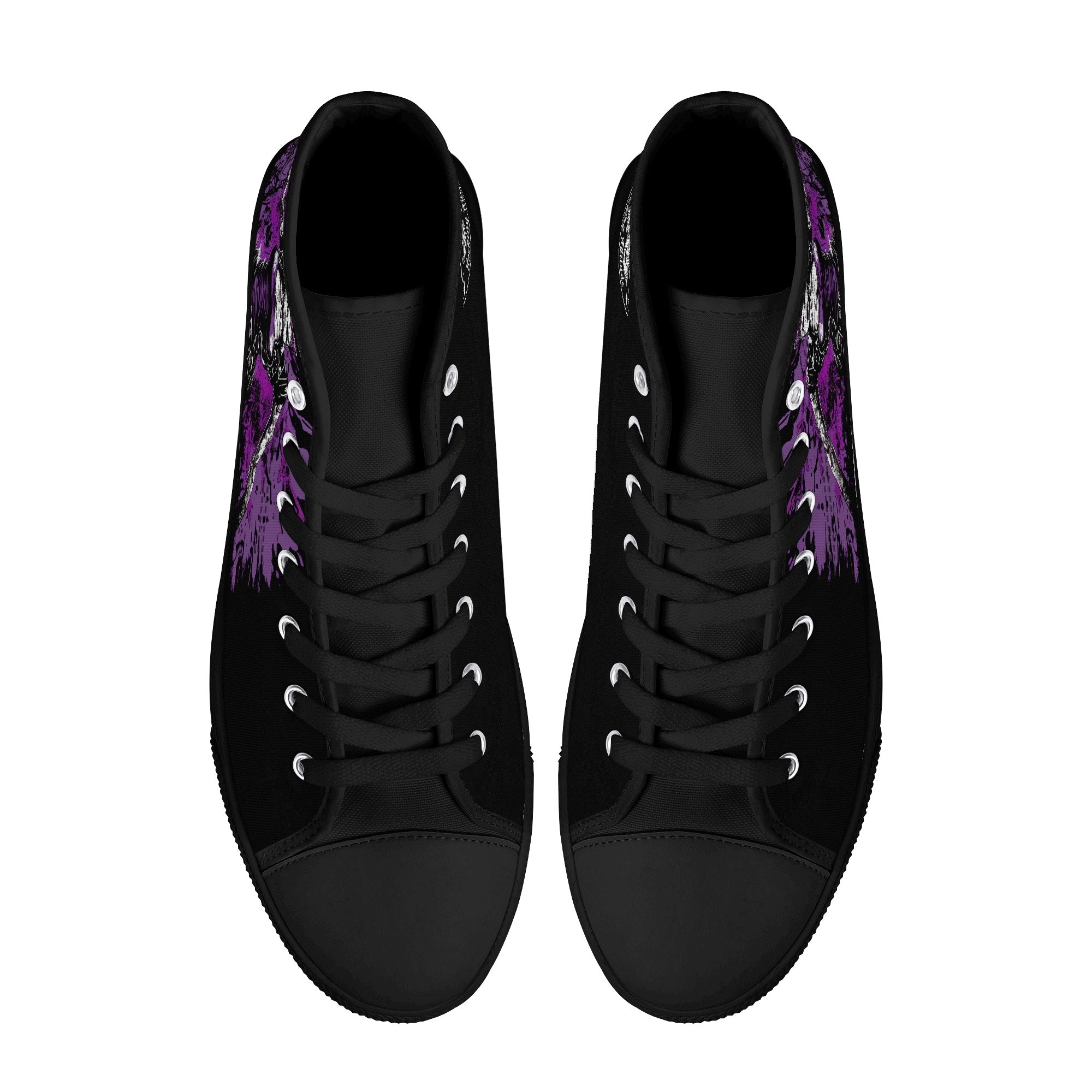 Purple Pinup paint splatter Women's Psychobilly High Top shoes