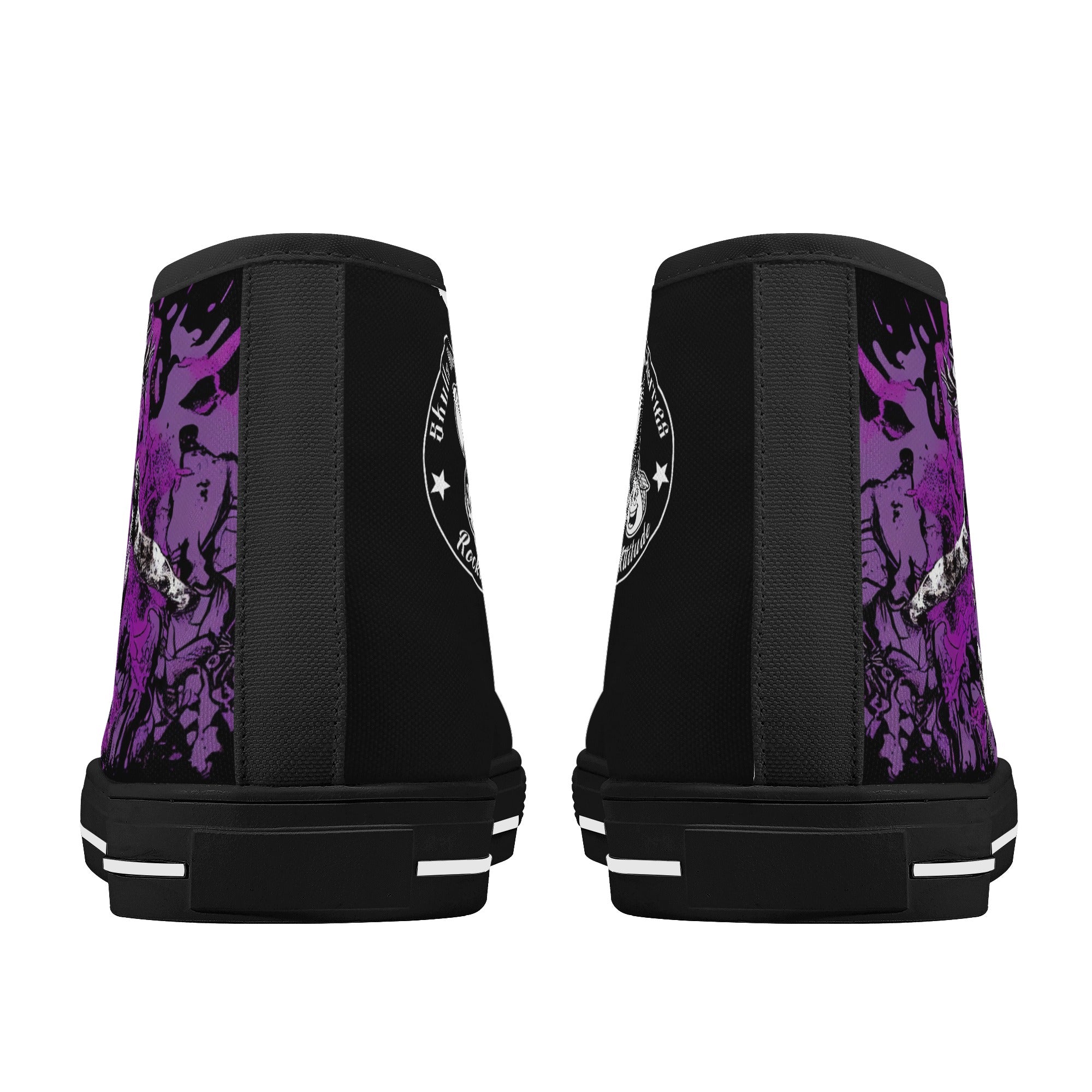 Purple Pinup paint splatter Women's Psychobilly High Top shoes