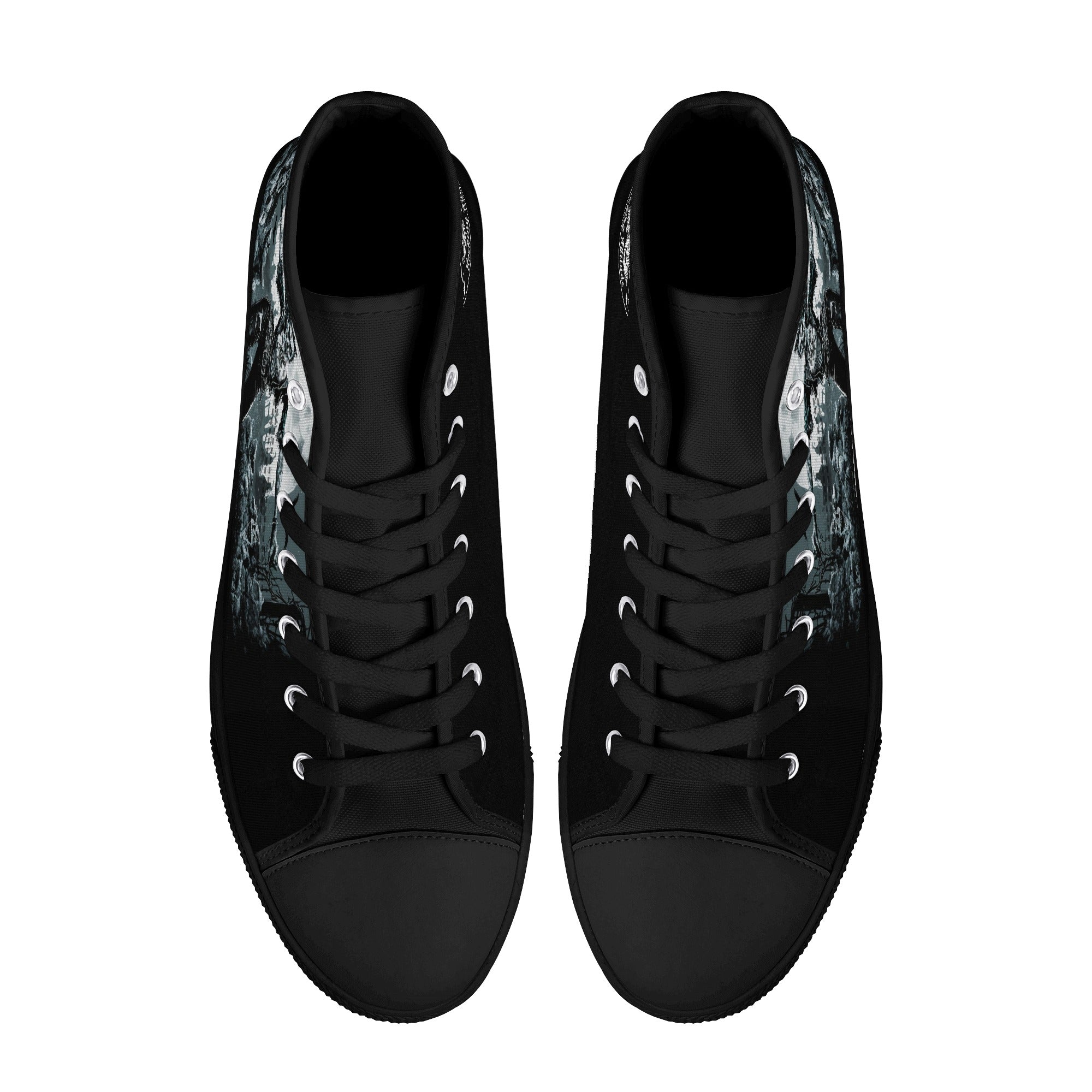 Creepy Pinup Full moon cemetery Women's Psychobilly High Top shoes