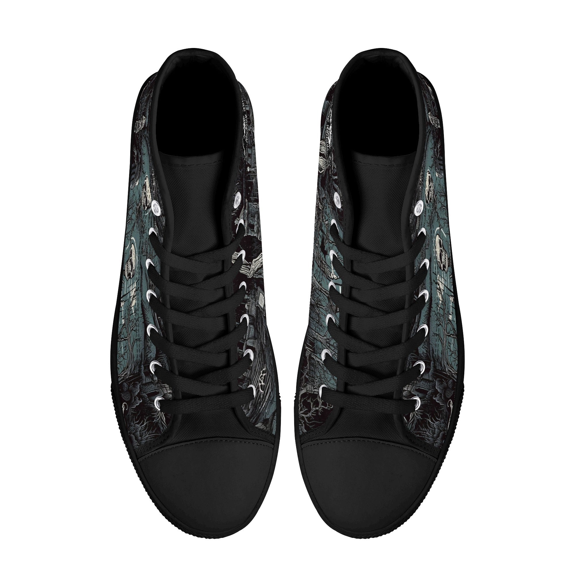 Haunted Scenery with Skulls Women's Psychobilly High Top shoes