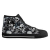 Black and White Skulls tie dye effect Women's Psychobilly High Top shoes