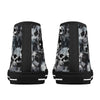 Black and White Skulls tie dye effect Women's Psychobilly High Top shoes