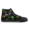 Colored ink Splatter skulls Women's Psychobilly High Top shoes