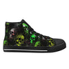 Colored ink Splatter skulls Women's Psychobilly High Top shoes