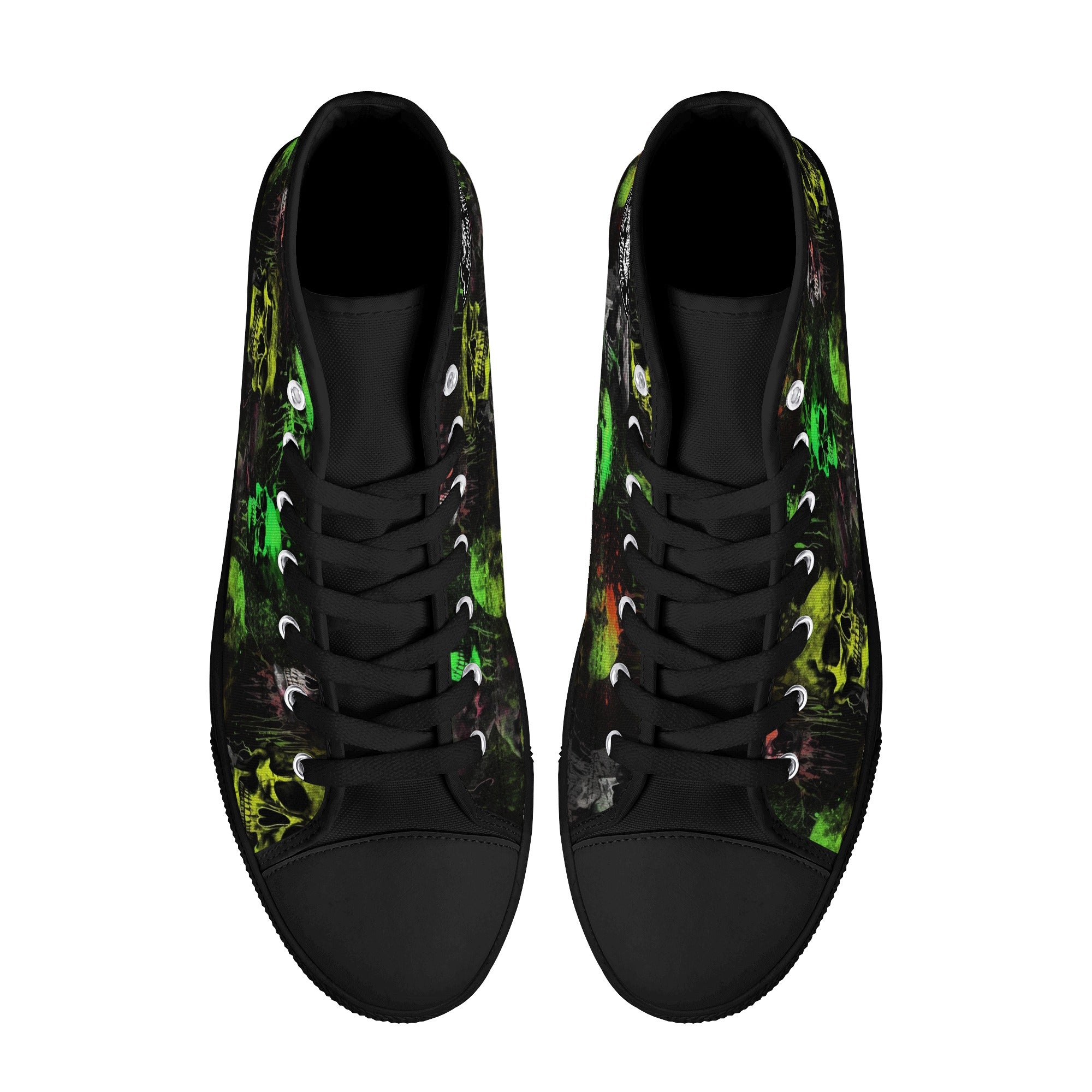 Colored ink Splatter skulls Women's Psychobilly High Top shoes