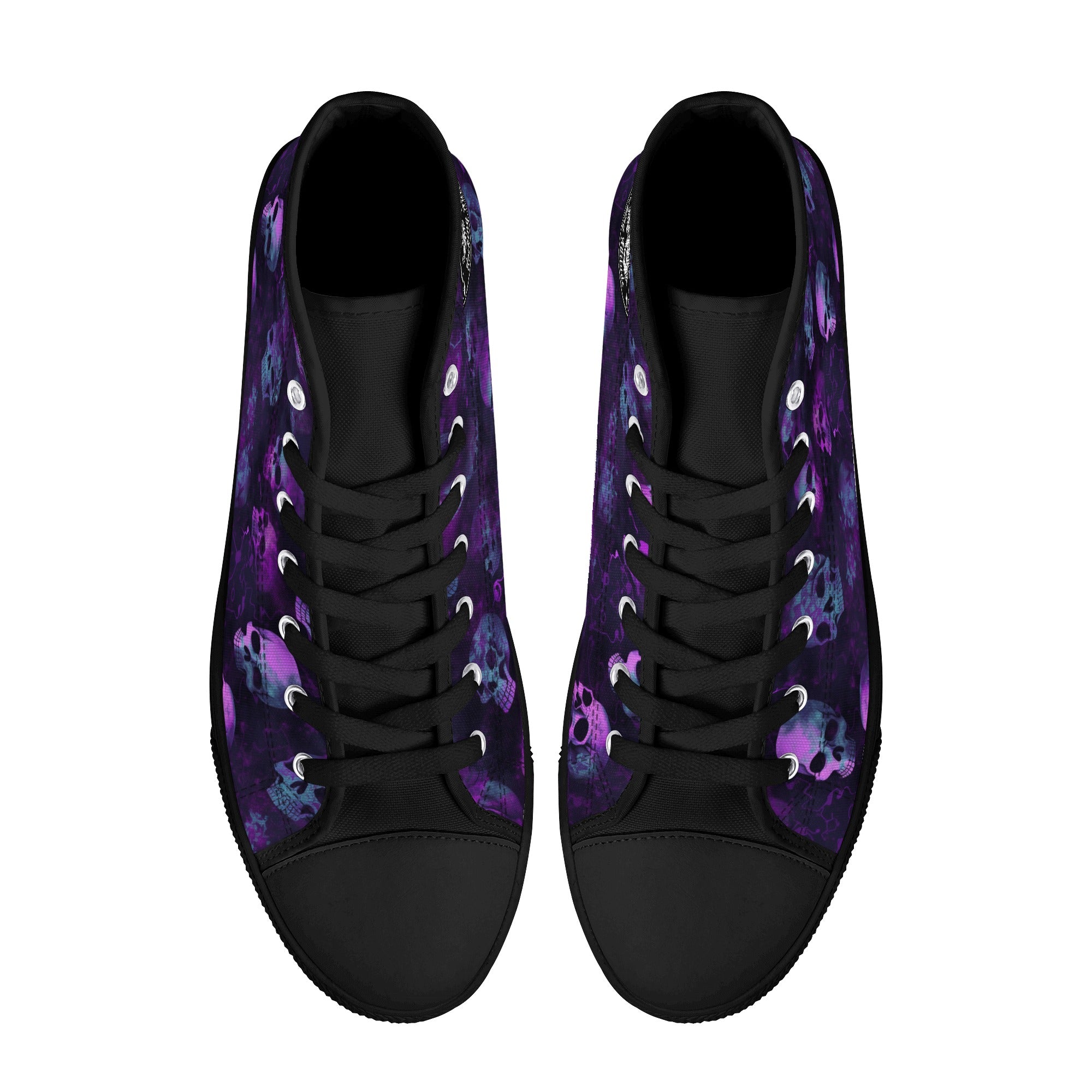 Purple Skulls In Splatter Women's Psychobilly High Top shoes