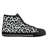 White Leopard Animal Print Women's Psychobilly High Top Shoes