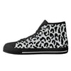 White Leopard Animal Print Women's Psychobilly High Top Shoes