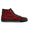 Red Leopard Animal Print Women's Psychobilly High Top Shoes