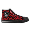 Red Leopard Animal Print Women's Psychobilly High Top Shoes