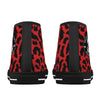 Red Leopard Animal Print Women's Psychobilly High Top Shoes