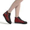 Red Leopard Animal Print Women's Psychobilly High Top Shoes