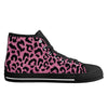 Pink Leopard Animal Print Women's Psychobilly High Top Shoes