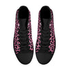 Pink Leopard Animal Print Women's Psychobilly High Top Shoes